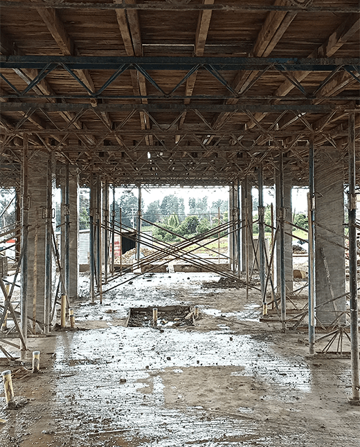 Proceso constructivo de Casa García en Villa de Leyva - Armado de formaleta para losa aligerada